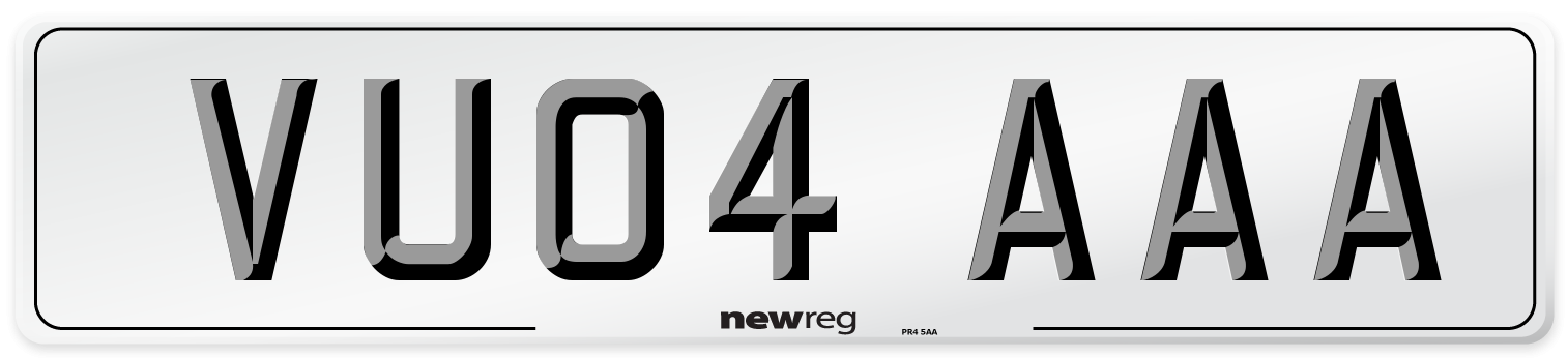 VU04 AAA Number Plate from New Reg